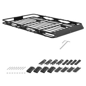 Roof Rack Cargo Basket, 64 x 39 x 4 in, Heavy Duty Roof Top Carrier Basket with Folding Design, 200 lbs Capacity