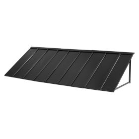 Fixed Metal Awning 104 x 36 in, Window Awning Door Canopy, Stable Triangle Steel Frame Awnings for Doors Exterior Rain