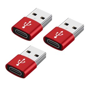USB 3.0 To USB Type-C 3.0 Adapter Mini High-Speed USB Type C Female To USB Type A Male Charging Data Sync OTG Adapter Converter (Quantity: 3pcs, Color: Red)