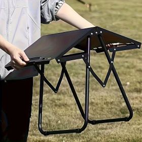 Outdoor quick-open tactical folding table, portable, with portable opening, stainless steel camping outdoor table (size: Trumpet)