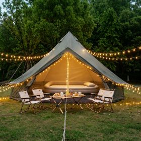 Oxford Bell Tent for Family Camping - Spacious 9.8ft Yurt with Stove Jack, Large Glamping Tents for 3-4 People, 4 Season Oxford Hot Tent Shelter (Color: Dark Green)